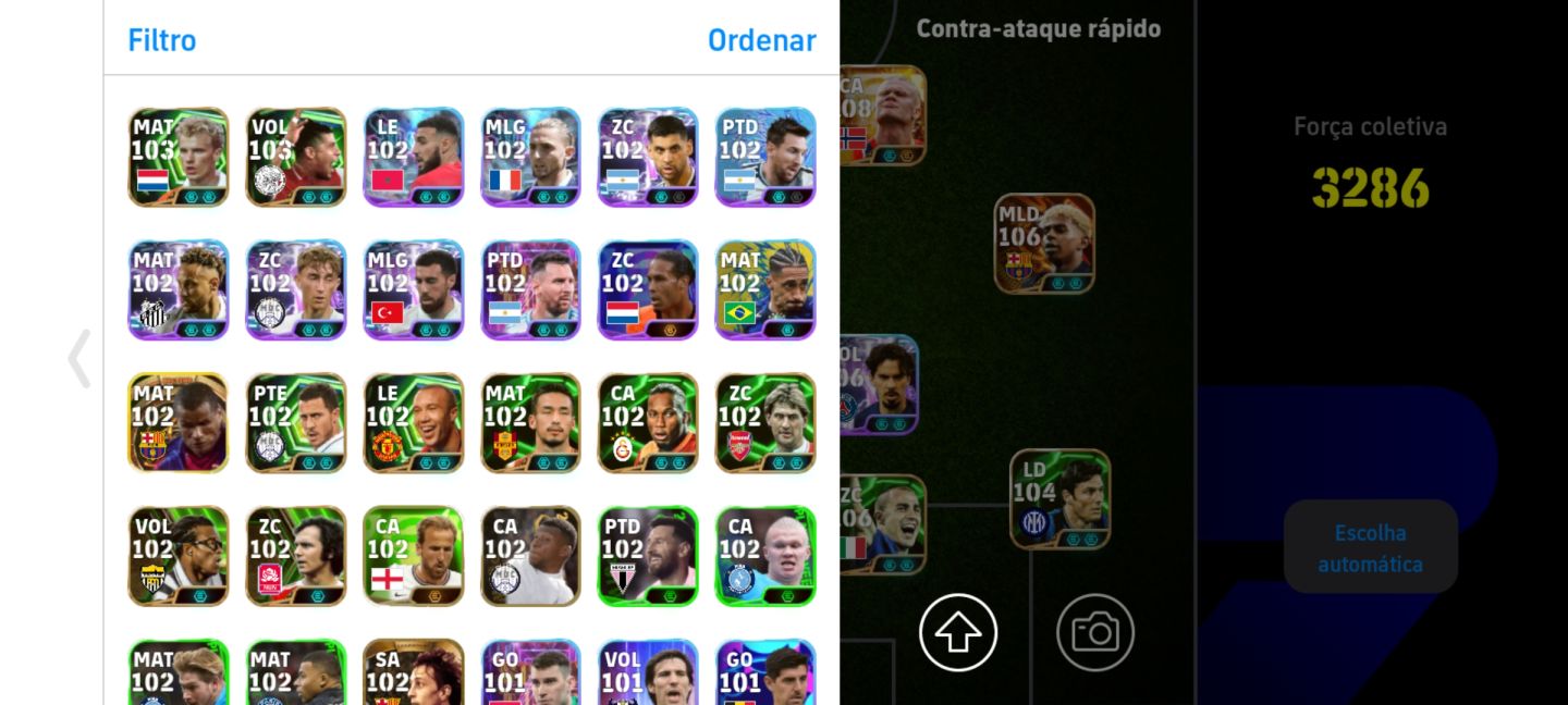Conta da época do pes força do time 3286
