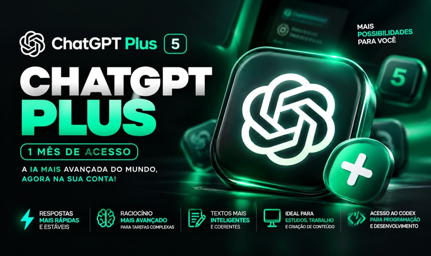 ChatGPT Plus 1 Mês | Conta Privada e Exclusiva | Entrega Rápida