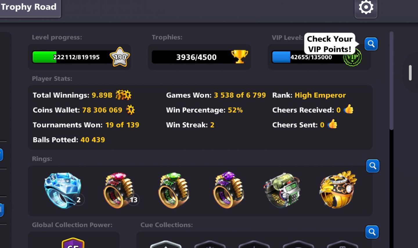 CONTA RARA 8 BALL POOL | ALL LENDÁRIOS LVL 3+ | TACO GALÁXIA | 690+ MINIJOGOS