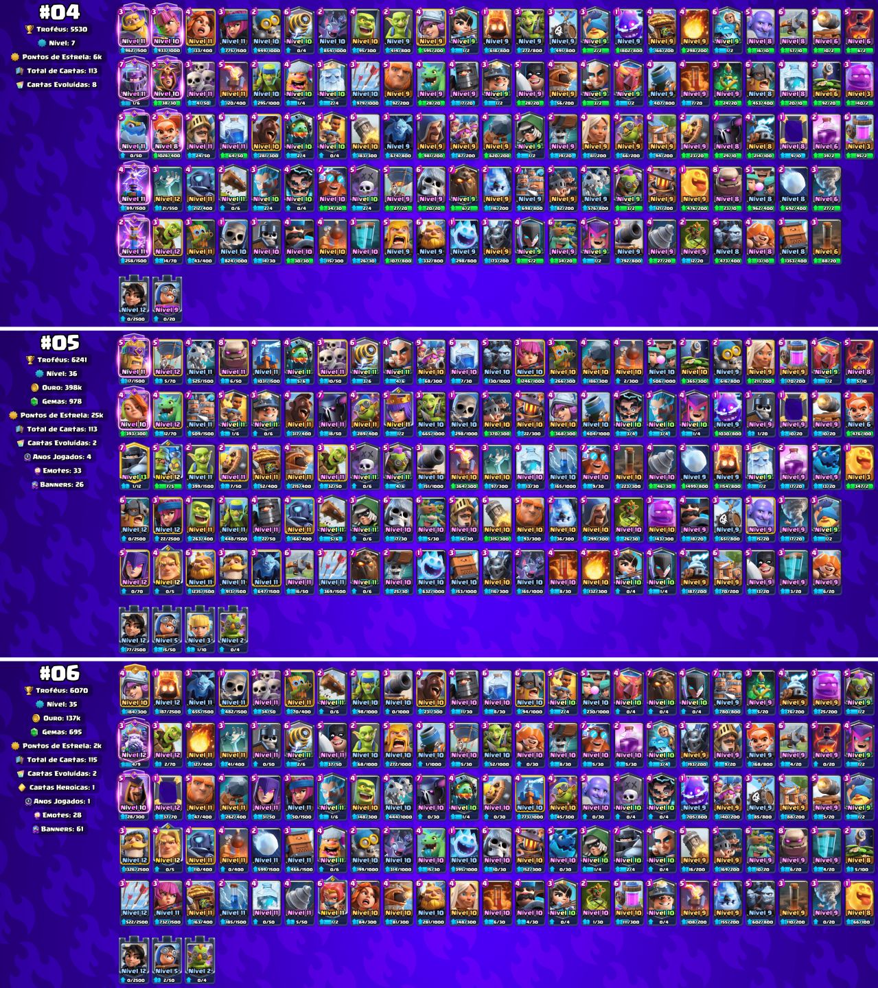 MELHOR VARIEDADE - IMAGENS + BRINDEs!! - CONTA CLASH ROYALE 1K-10K DE TROFEUS!