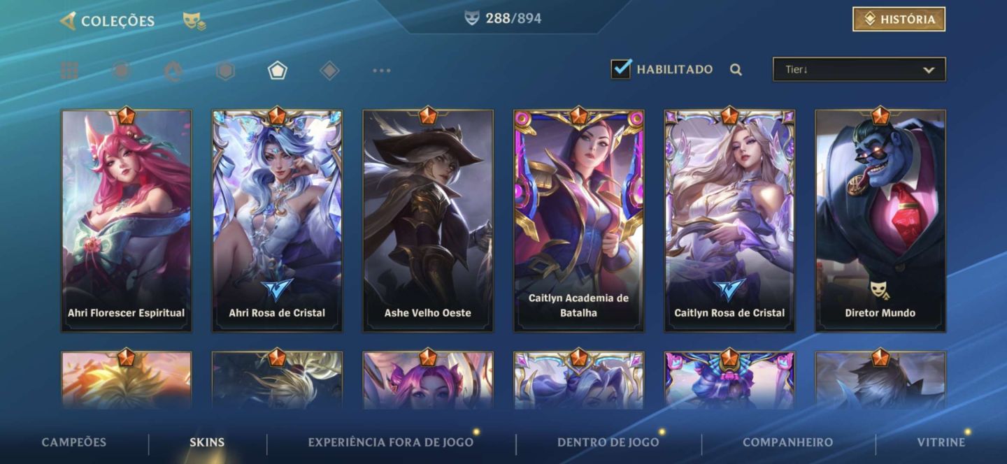 Conta Monarca e Lenda - 288 Skins