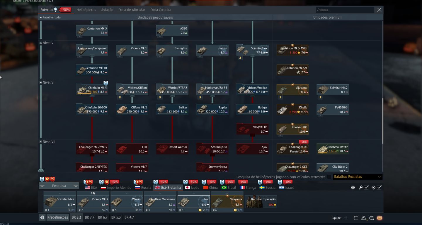 Conta Warthunder - Top Tier - Diversos veiculos Premium - Veiculos raros -