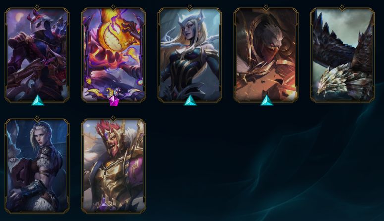 Conta LOL com 72 skins habilitadas / mercado noturno / lvl 72 / prata 1 / 443 RP
