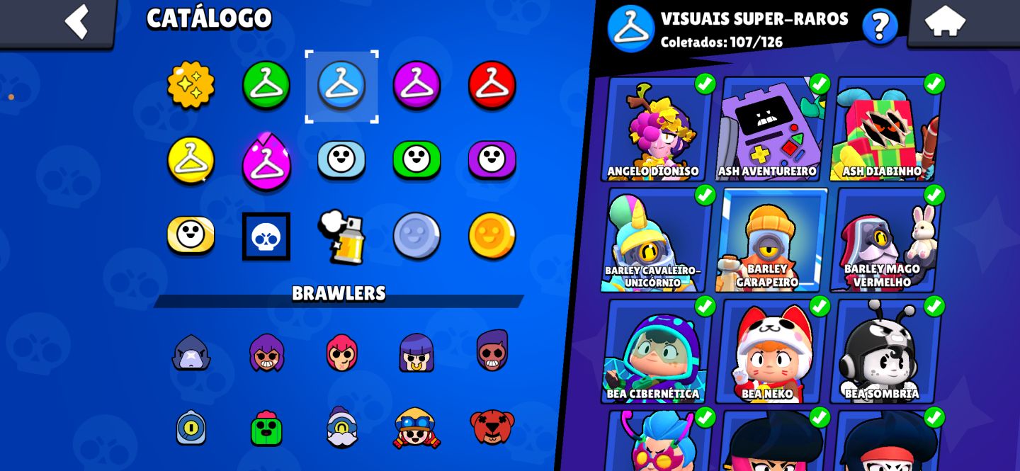 CONTA BRAWL STARS 70.989 TROFÉUS | 500 SKINS | 105 BRAWLERS | 7 HIPERCARGAS