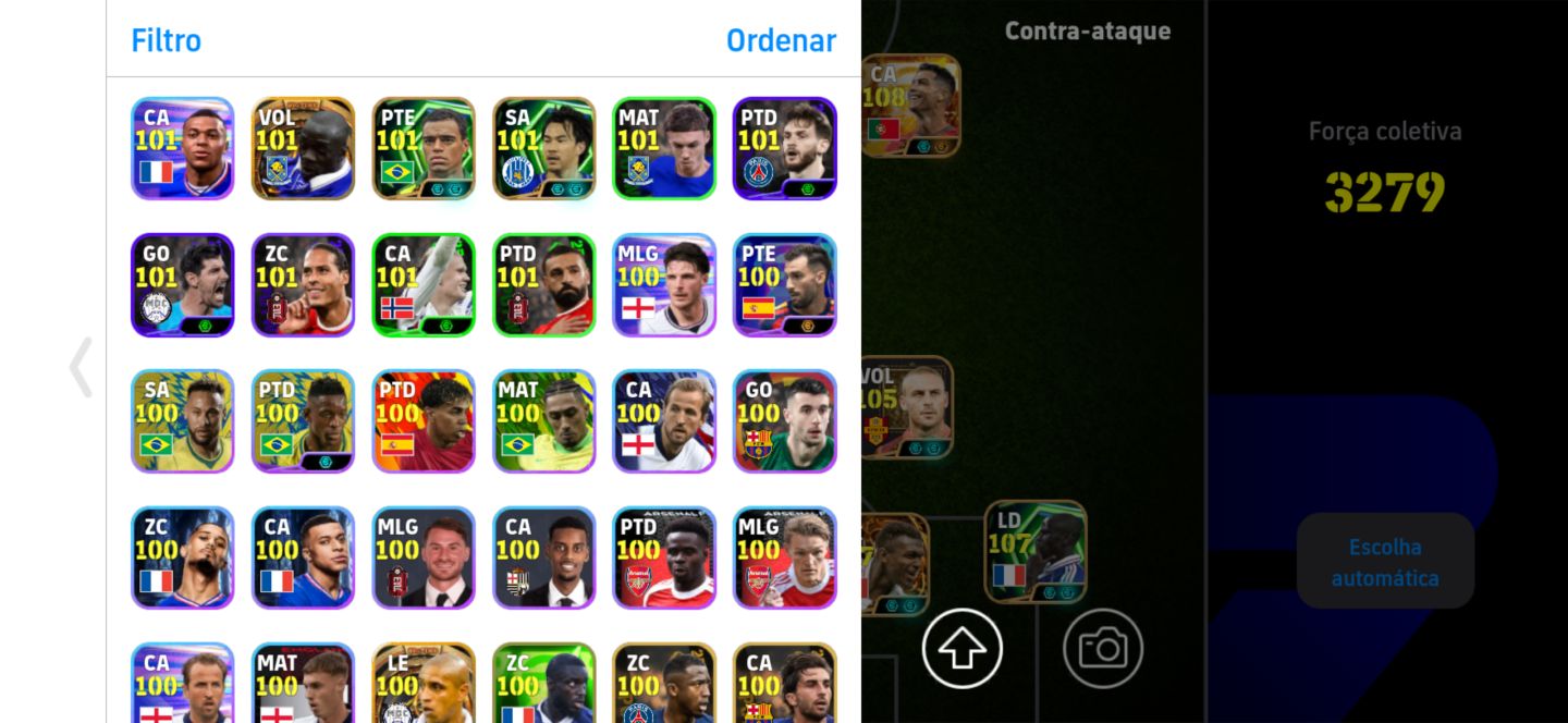 CONTA DE EFOOTBALL COM MESSI E CR7