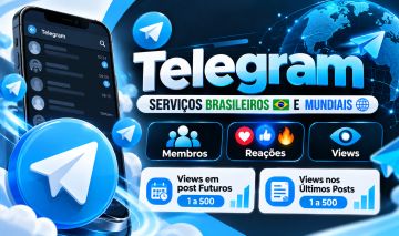 Telegram Membros, Visualizações, Reações e Serviços Brasileiros