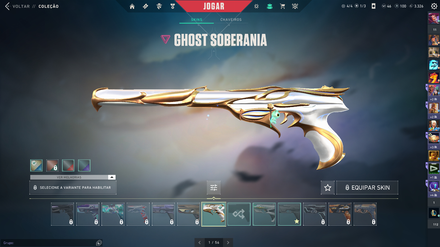 Conta de valorant com várias skins elo ouro 3 1300 gastos