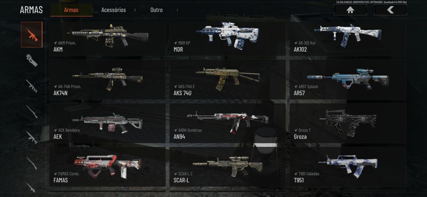Conta Arena Breakout | 60M no Armazém | Skins de Armas, Faca e Personagens