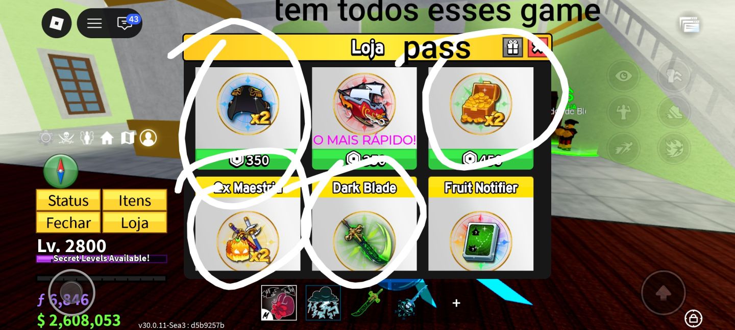 Conta de blox fruits