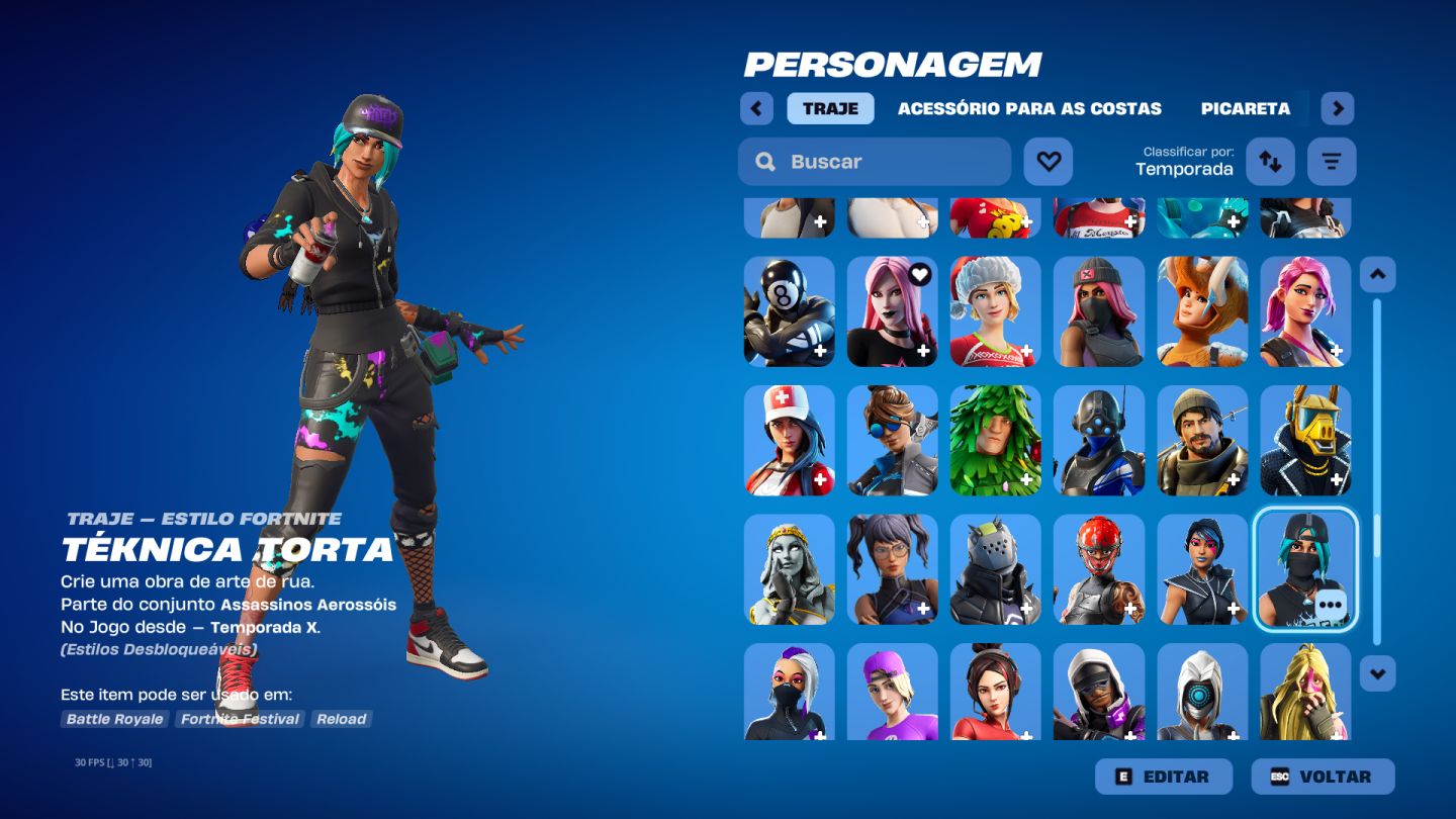 CONTA FORTNITE 400+ SKINS COM JOHN WICK PACK FUNDADOR STW MAKO OMEGA FULL ETC...