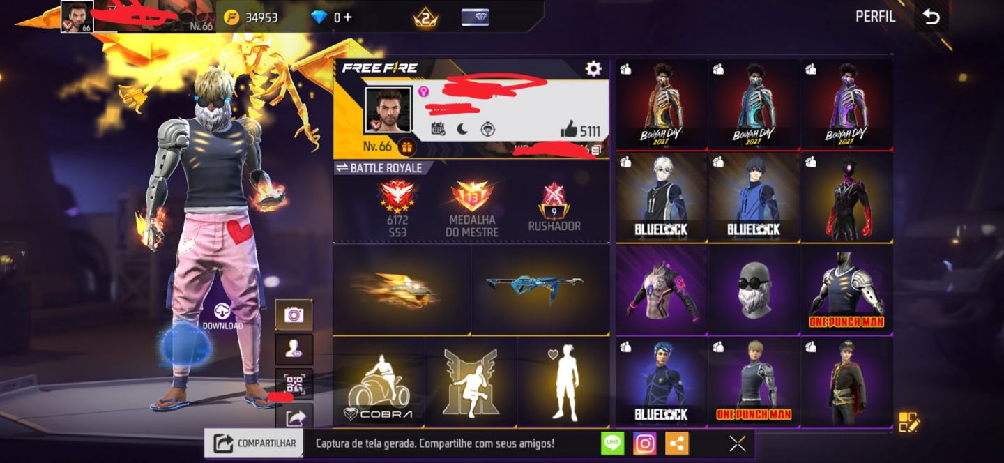 CONTA FF RARA BARBA DO VELHO+CALÇAS DOWN+6ANOS+JIRAIYA+ONE PUNCH MAN ETC