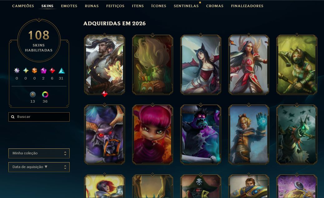 Conta Mestre LOL 61% de WR conta upada a mão, TODOS OS CHAMPS