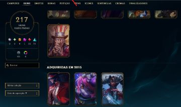Conta LoL 217 Skins + All Champs | Gold/Esmeralda TFT | 2015