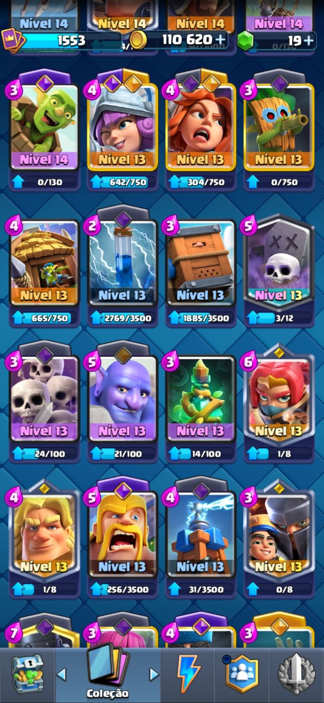 Conta de Clash Royale level 14 com 10k de troféus