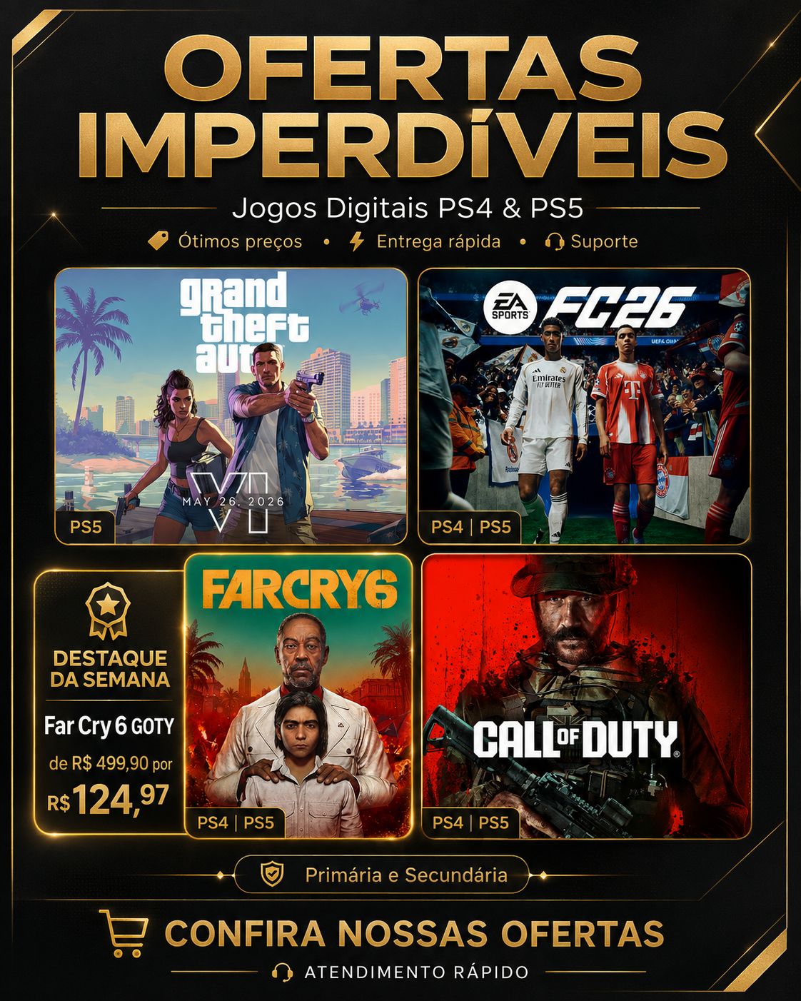 Jogos PS4 - PS5 Midia digitais TOP PREÇOS!