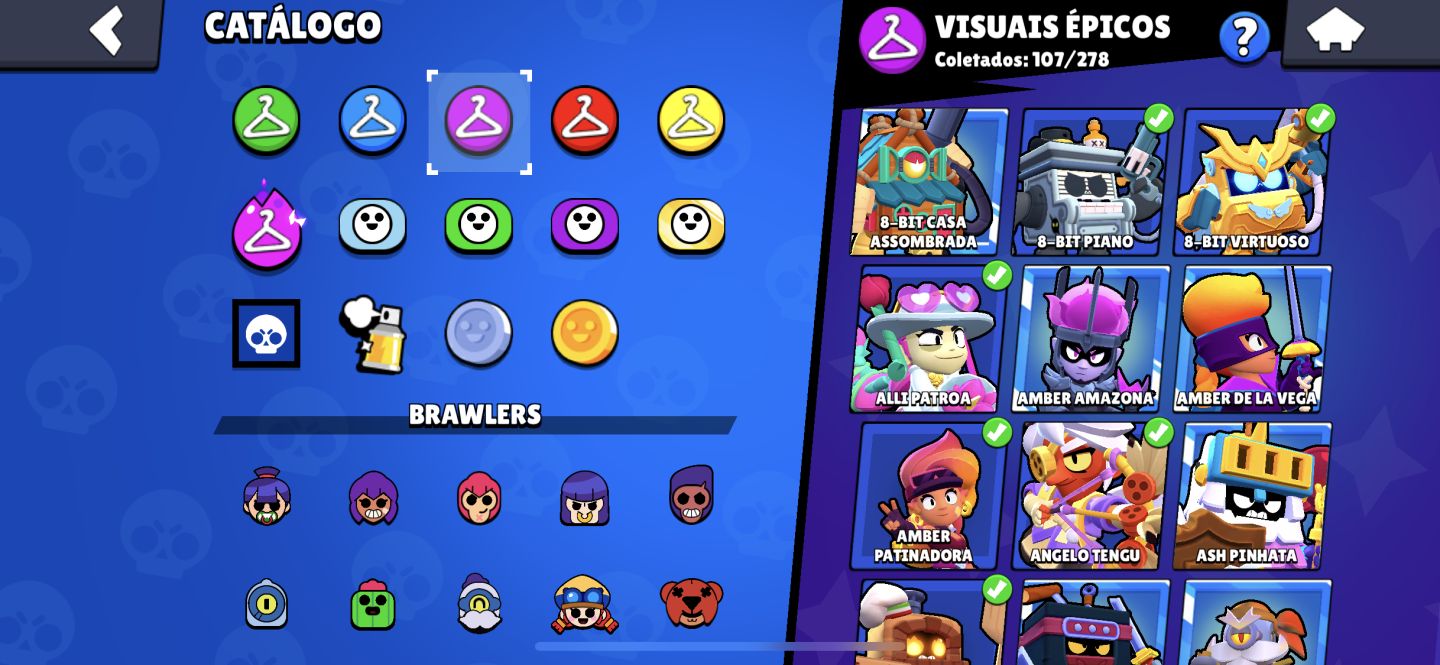Conta Brawl stars quase max de 2020 301 skins 53k de troféus fama marciana