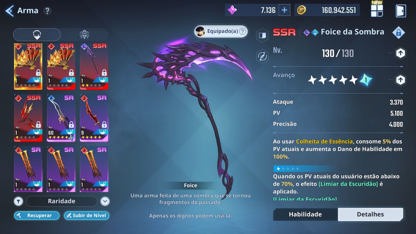 Conta com 2Milhoes de poder solo leveling Árise