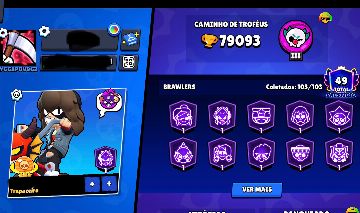 Conta Brawl Stars quase 80k, com todos os brawlers atuais