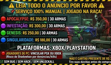 WZ / BO7 | APOCALYPSE | INFESTAÇÃO | GENESIS | SINGULARIDADE | PSN/XBOX NA RAÇA