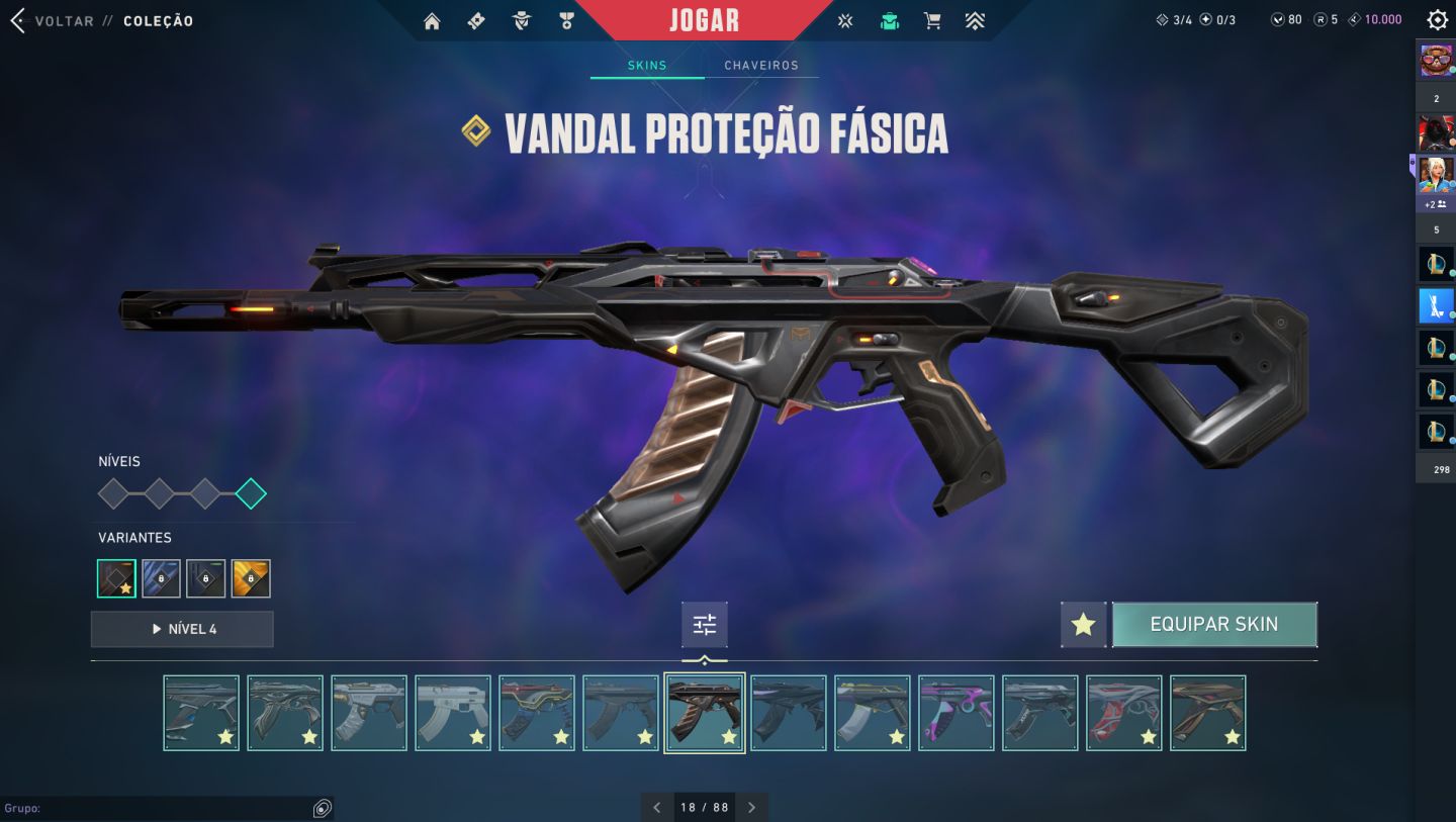 Conta de valorant com skins raras vandal champions, arcane e kuronami 2.0