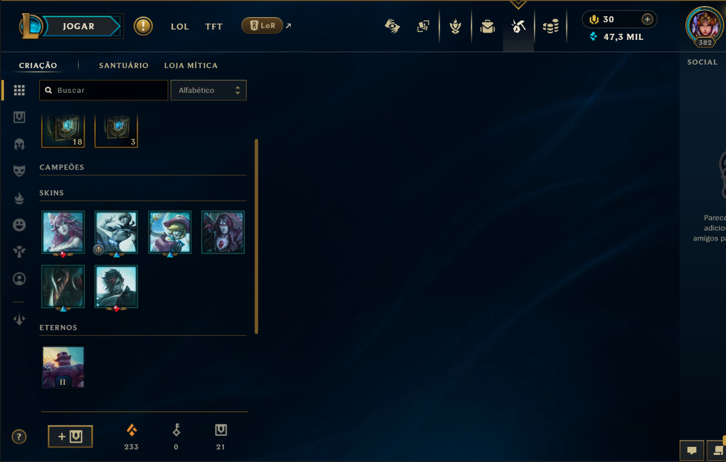 CONTA MAIN LVL 382 - PERFEITA PARA SMURF!!!