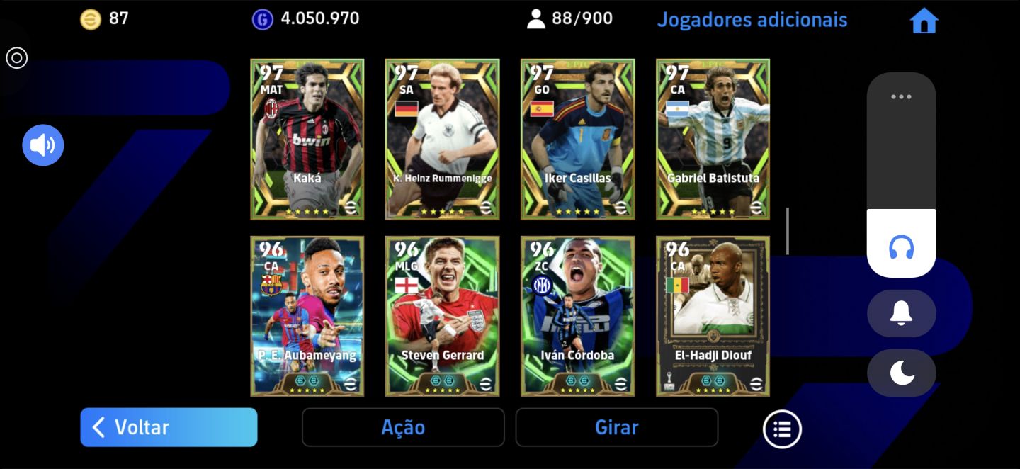 Conta efootball barba cabelo é bigode (defesa meio campo é ataque)