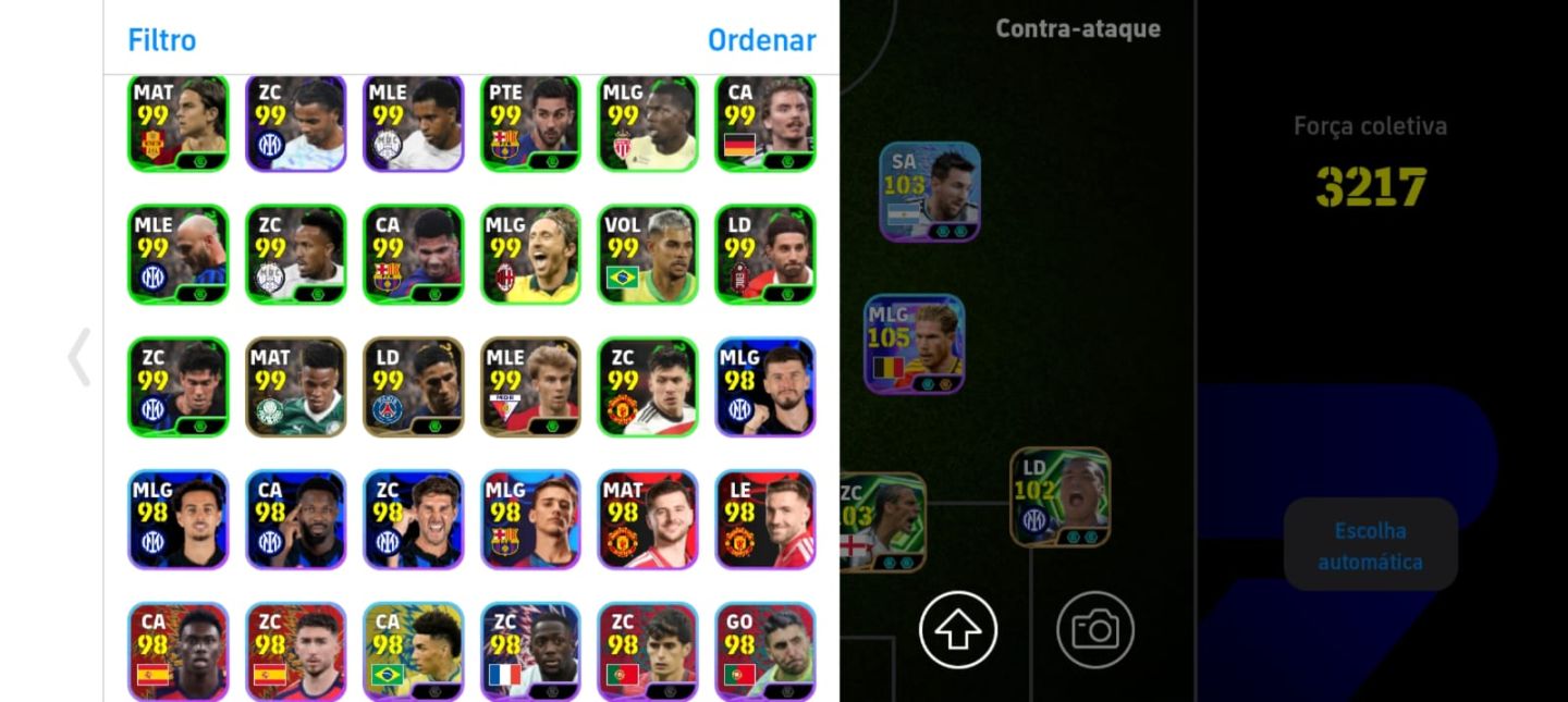 CONTA EFOOTBALL | FORÇA COLETIVA 3217 | CR7 108, HAZARD 108