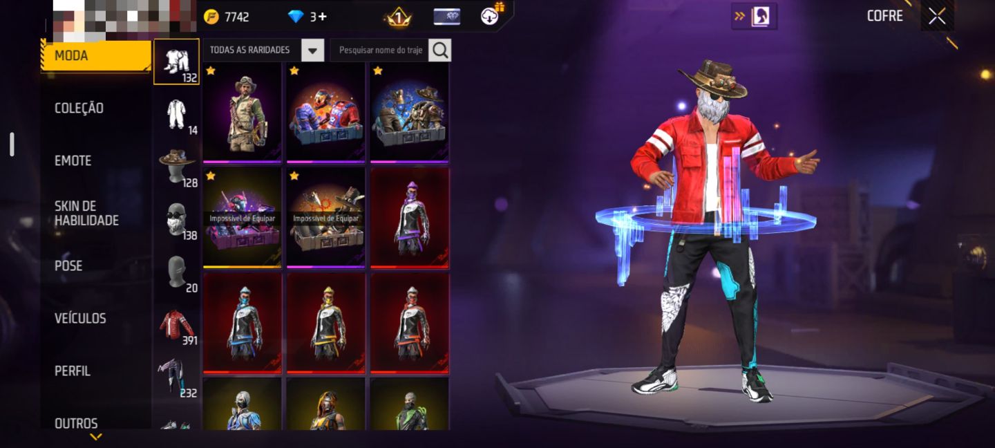 Conta de Free Fire antiga e gemada