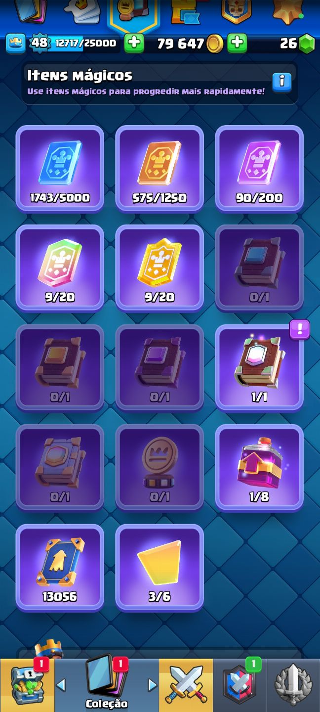 Conta de clash Royale gemada no preço/ com vários itens raros