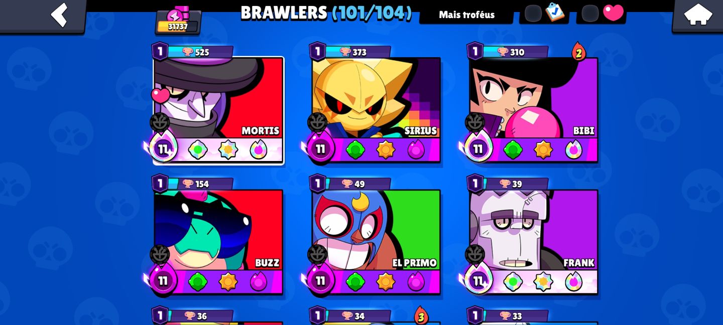 CONTA BRAWL STARS 31K DE TROFÉUS LOTADA DE SKIN