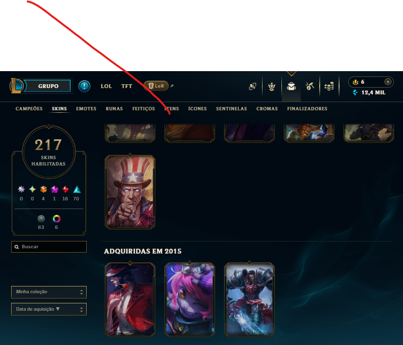 Conta LoL 217 Skins + All Champs | Gold/Esmeralda TFT | 2015