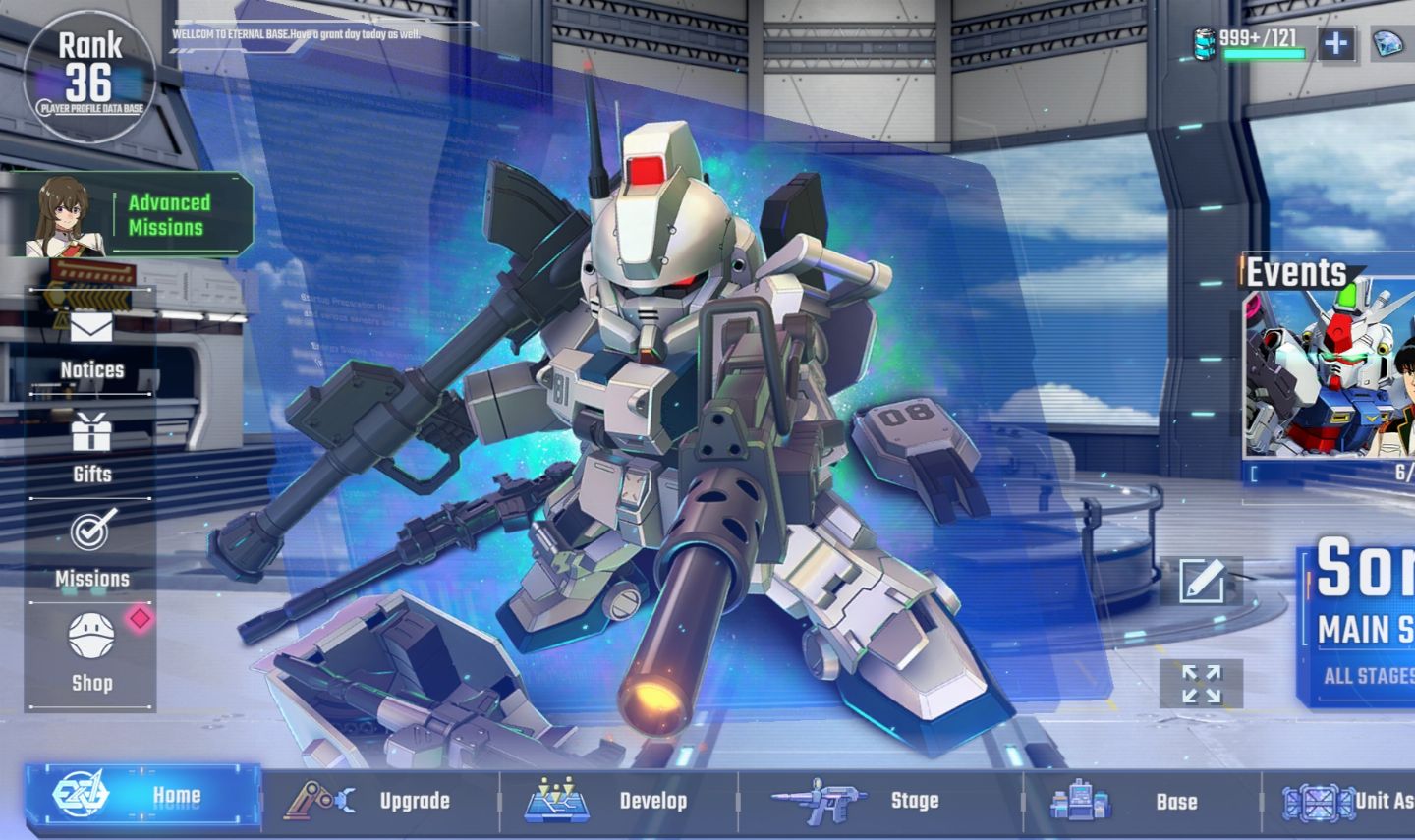 Conta SD Gundam bem upada.