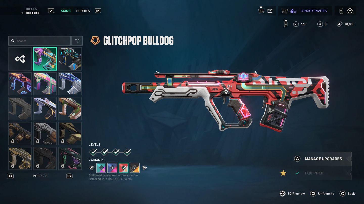 Conta radiante cheia de skins para ir embora logo