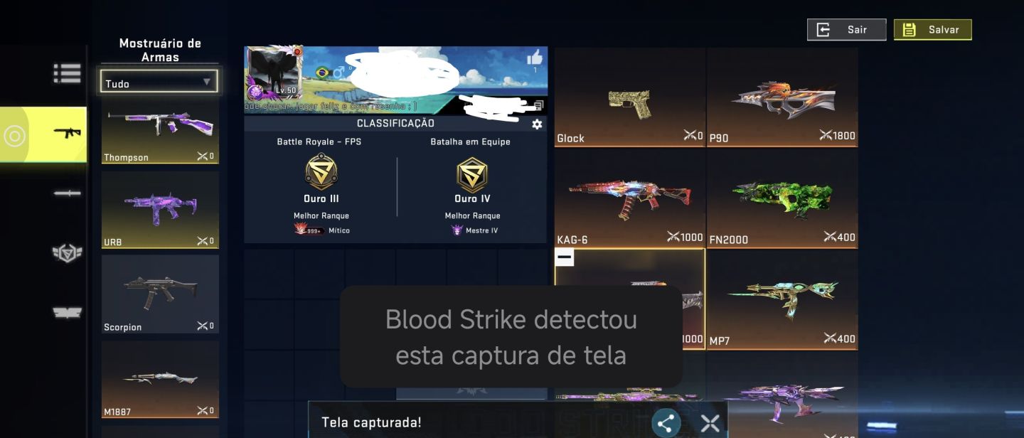 Conta de blood straik iskins míticas e ultras e muito maís