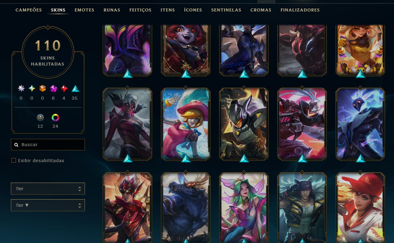 110 SKINS EXTREMAMENTE RARAS + TFT CHIBIS RAROS!