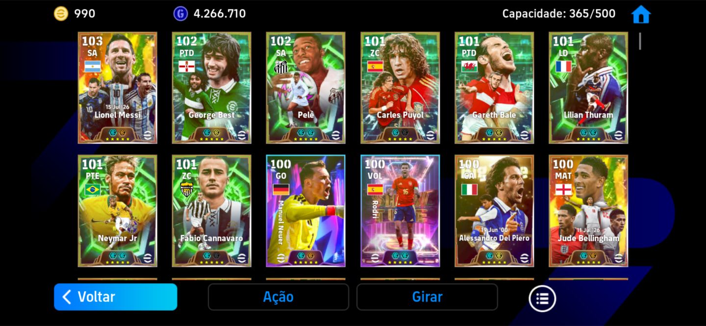 CONTA DE EFOOTBALL MOBILE COMPLETA