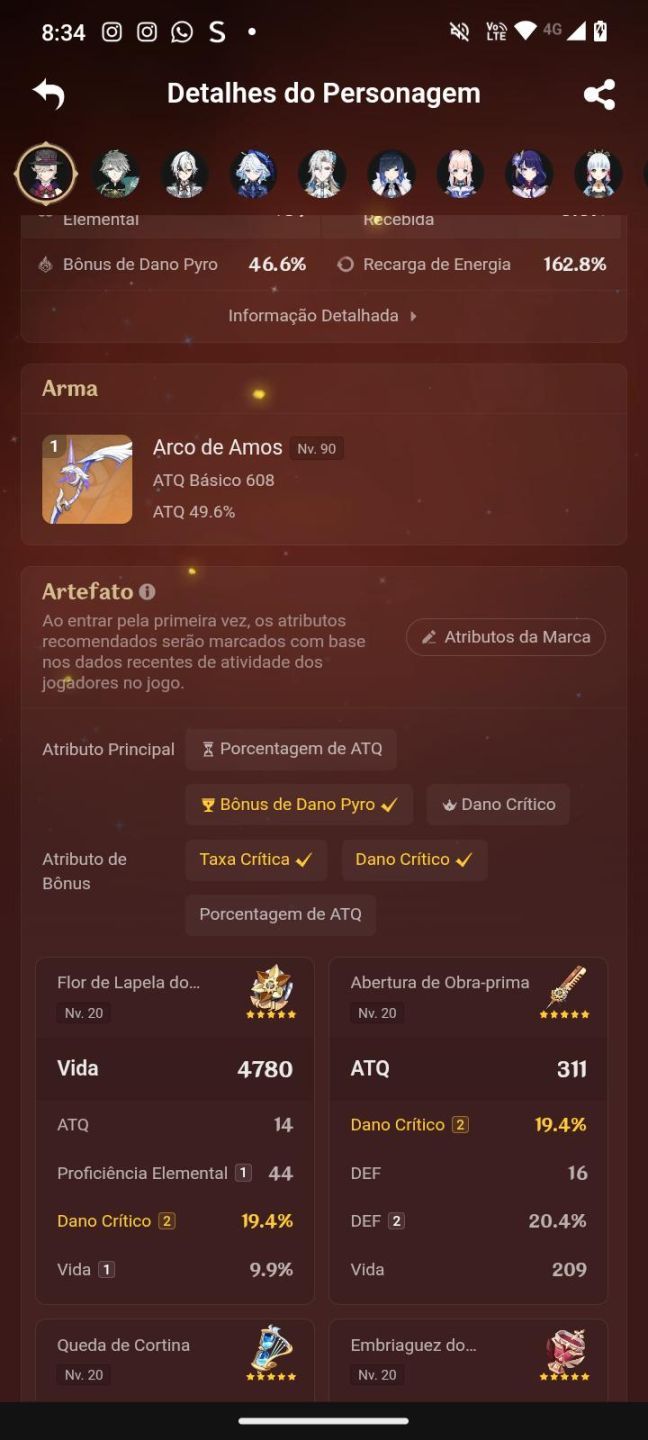 Conta Genshin AR 60 | Arlecchino, Furina e Neuvillette entre outros END GAME