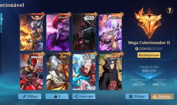 CONTA MLBB MEGA COLECIONADOR II RECHEADA DE SKINS