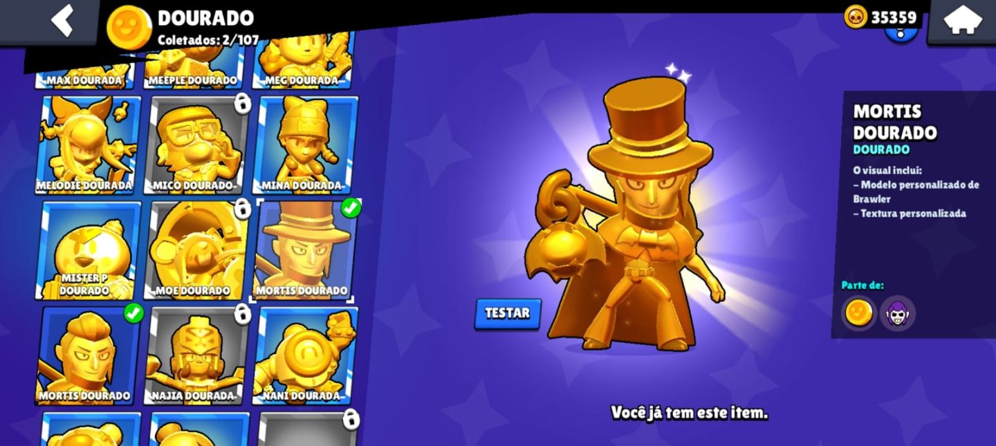 Conta de Brawl Stars gemada com 86 brawlers
