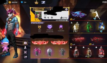 Conta free fire com skin SEMI Mandela e sombra roxa + ump e xm8 att + evolutivas