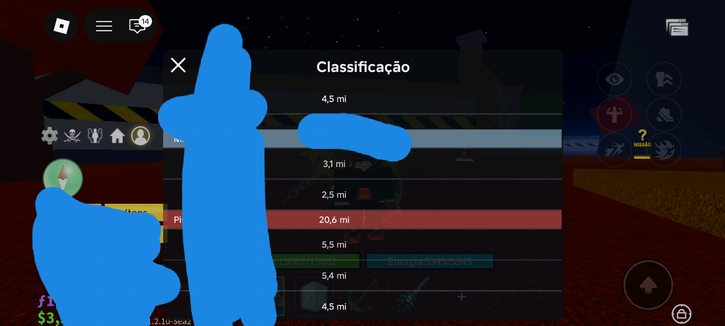 Conta Roblox com várias skins blox fruits