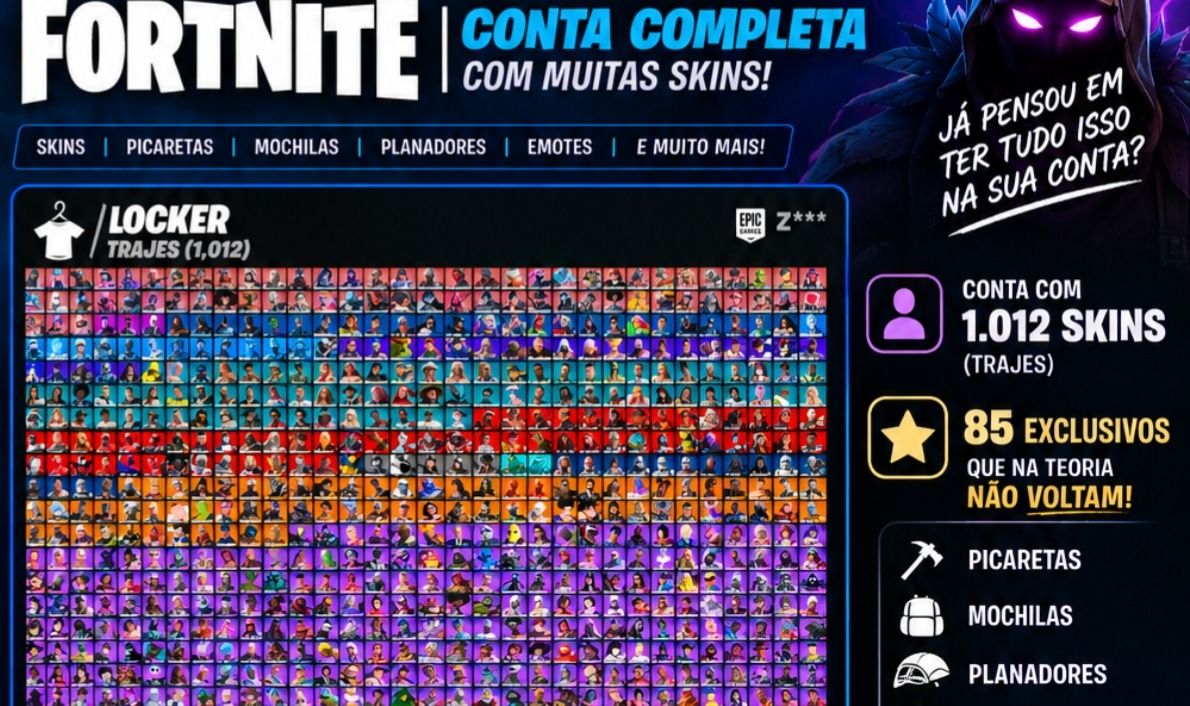 CONTA RARA +1000 SKINS