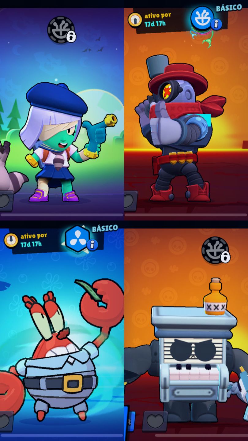 Conta Brawl Stars, antiga e com diversas skins raras