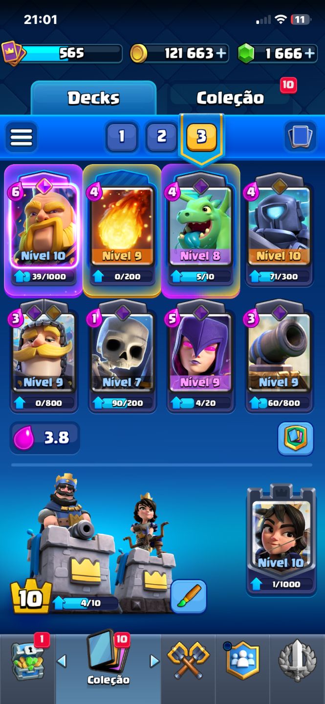 Conta de Clash Royale com 3800 troféu arena 12 com 1700 gemas, pra iniciantes