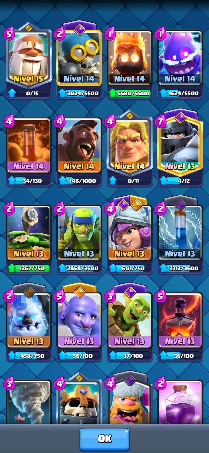 Conta de clash promissora com 13.500k de trofeu e muitas cartas 16