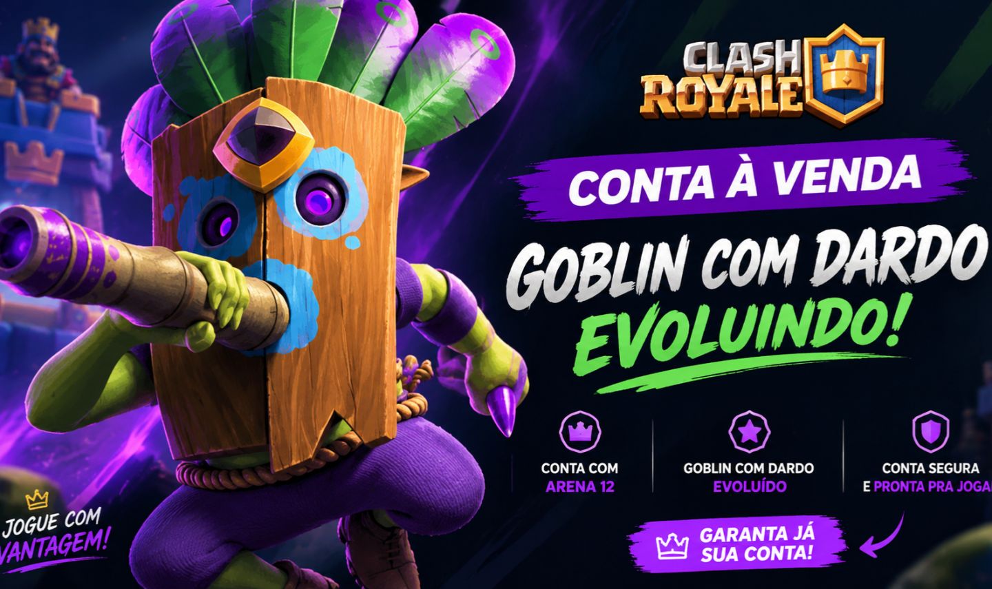 PROMOÇÃO: Conta COMPLETA de Clash Royale! (Arena 12 + evoluções)
