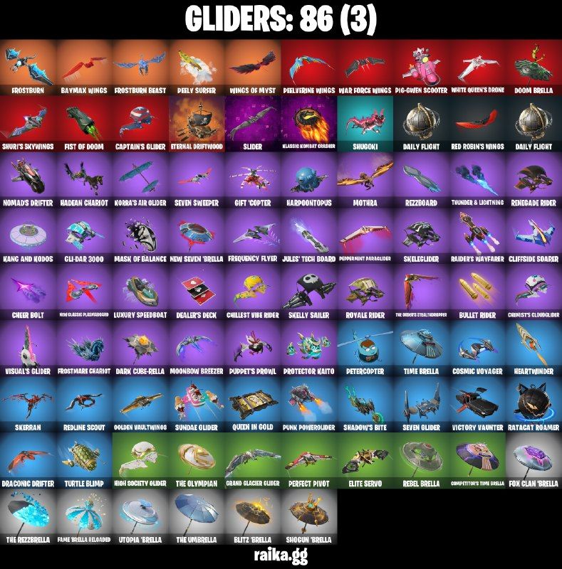 106 Skins - war machine, emma frost, doom, santa dogg, 1350 vbucks