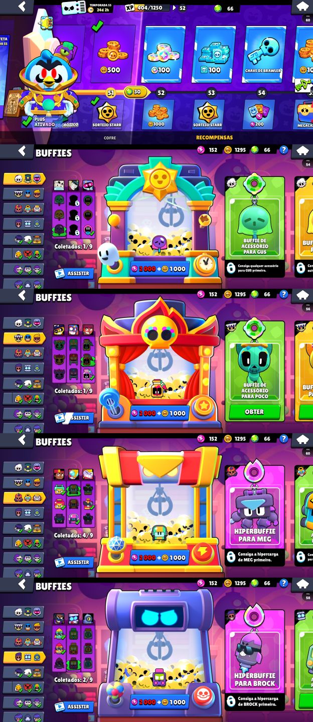 Brawl Stars 37K Troféus | 105 Brawlers | Skins Lendárias + MT Buffies