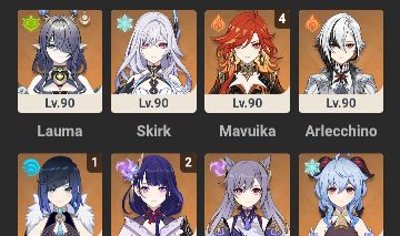Conta mavuika c4 zibai c1 raiden C2 yelan c1 e ainda no garantido pra c5