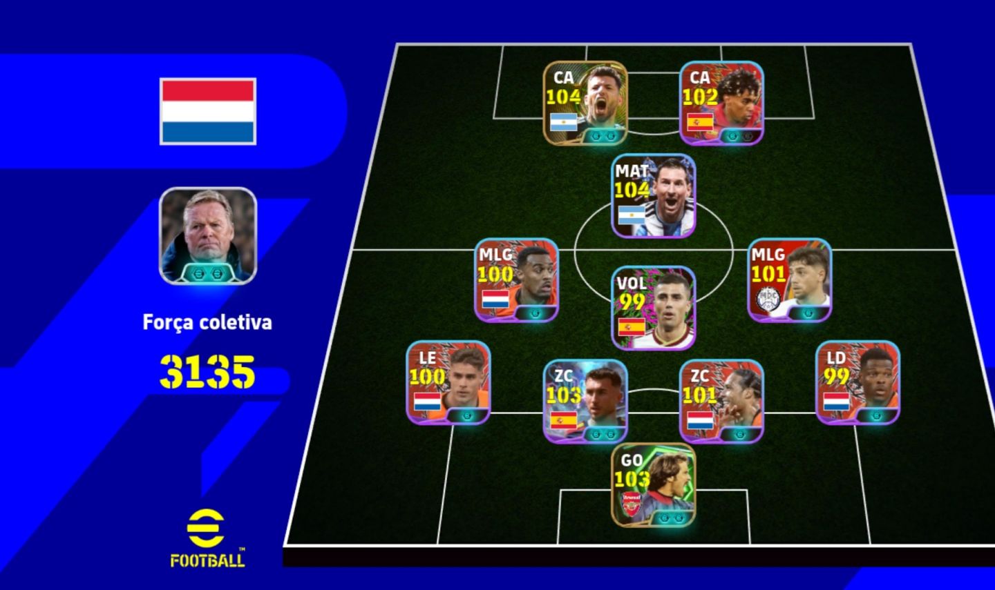 Conta Efootball com pack da Holanda